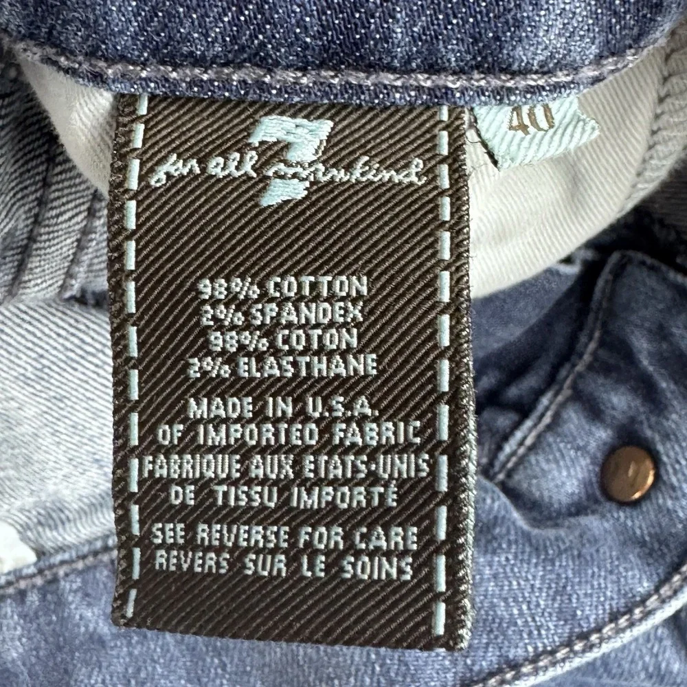 7 For All Mankind Bootcut Jeans Mens 40x34 Blue Whiskering Denim Casual